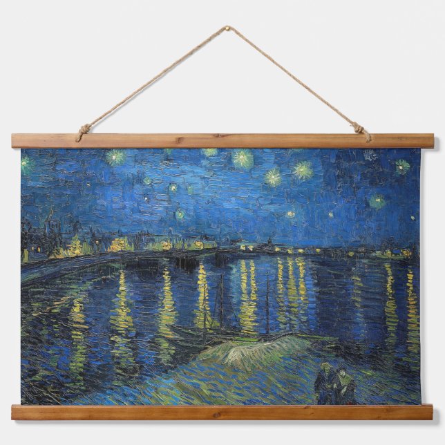 Tapisserie Suspendue Vincent van Gogh - Nuit étoilée sur le Rhône (Devant)
