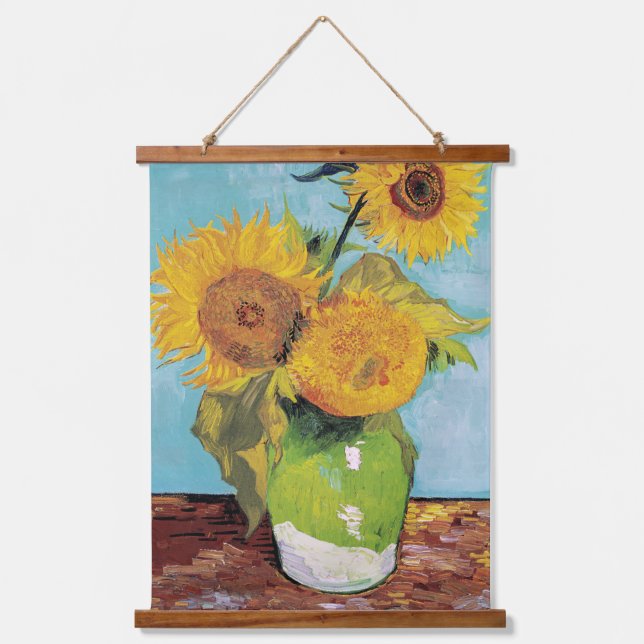 Tapisserie Suspendue Vincent Van Gogh - Trois tournesols dans un vase (Recto)