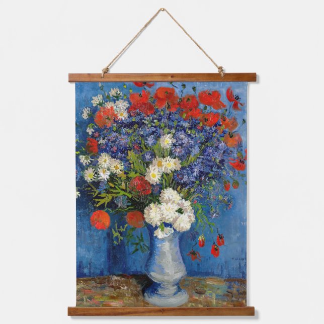 Tapisserie Suspendue Vincent van Gogh - Vase avec Cornflowers & Poppies (Recto)