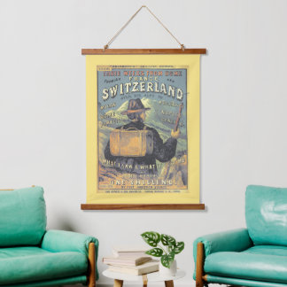 Tapisserie Suspendue Vintage Alpes Voyage de Suisse en France 