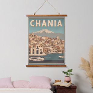 Tapisserie Suspendue Vintage Chania City Souvenirs cree grèce voyage