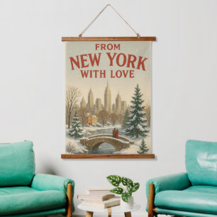 Tapisserie Suspendue Vintage De New York Avec Amour 