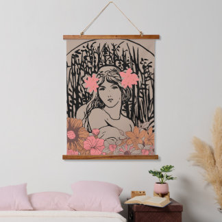 Tapisserie Suspendue Vintage Floral Woman
