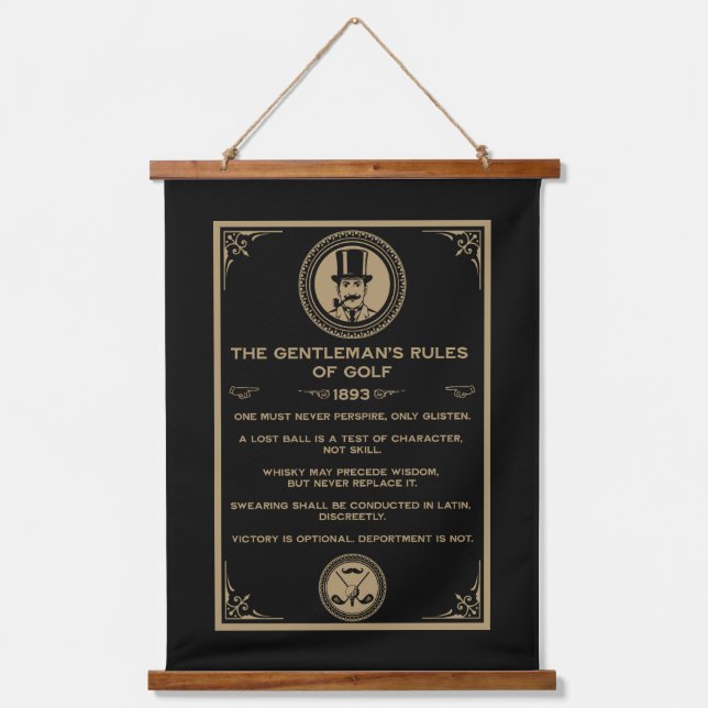 Tapisserie Suspendue Vintage Golf Rules Wall  (Recto)