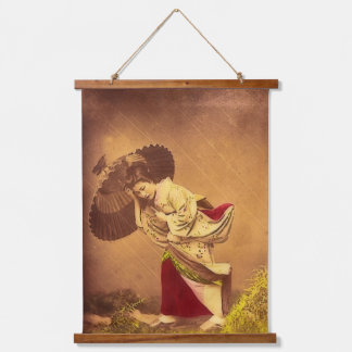 Tapisserie Suspendue Vintage Japanese woman in the wind 