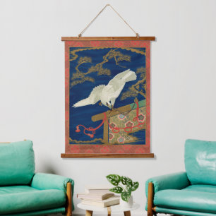Tapisserie Suspendue Vintage japonais White Hawk Art G.A. Audsley