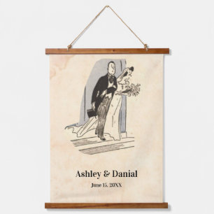 Tapisserie Suspendue Vintage Romantique Pop Art Bride Groom Retro Maria
