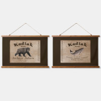 Vintage Saumon Kodiak Étiquette suspendu tapisseri