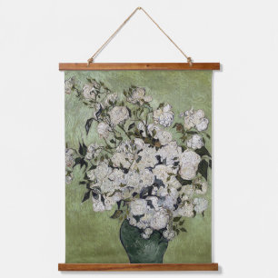Tapisserie Suspendue Vintage Van Gogh Roses roses roses dans un vase