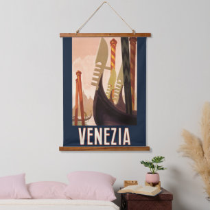 Tapisserie Suspendue Vintage Venice Italie Gondola Travel
