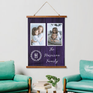 Tapisserie Suspendue Violet Russe Famille Monogramme Photo