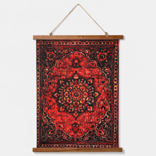 Tapisserie Suspendue Visage de tapis persan en champ teinté rose