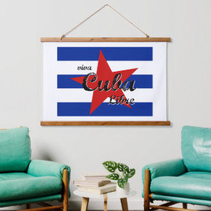 Tapisserie Suspendue Viva Cuba Libre, La Havane, Fidel Castro, Che Guev