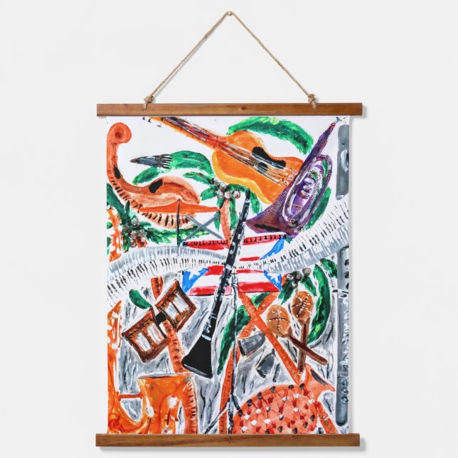 Tapisserie Suspendue Viva La Música (Recto)