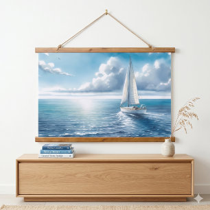 Tapisserie Suspendue Voilier Solitaire Blue Horizon