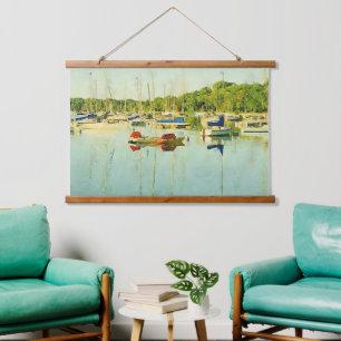 Tapisserie Suspendue Voiliers rouges et bleus sur le lac Harriet Accent