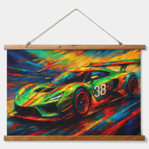 Tapisserie Suspendue voiture de course hyper stylisée