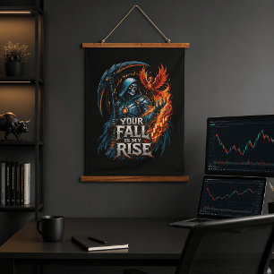 Tapisserie Suspendue Votre chute est ma montée Réaper Motivation de tra