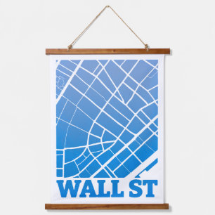 Tapisserie Suspendue Wall Street - Carte minimaliste de New York