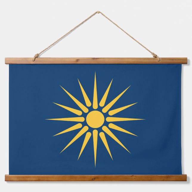 Tapisserie Suspendue Wall Tapestry with flag of Macedonia, Greece (Devant)