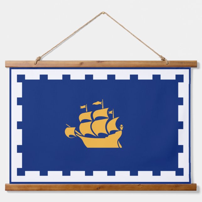 Tapisserie Suspendue Wall Tapestry with flag of Quebec City, Canada (Devant)