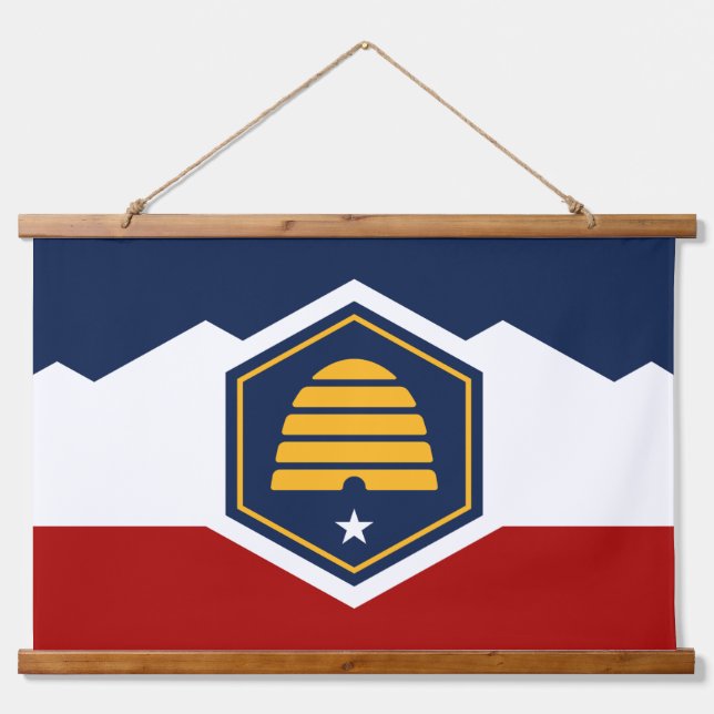 Tapisserie Suspendue Wall Tapestry with new flag of Utah, USA (Devant)