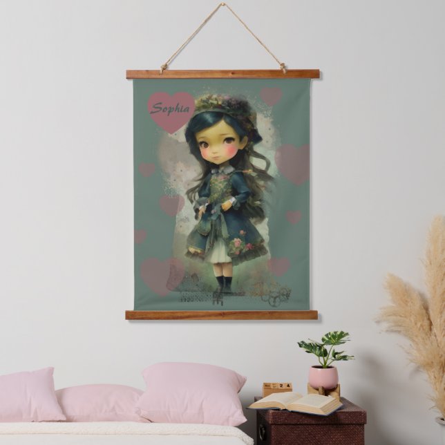 Tapisserie Suspendue Whimsical Kawaii Fairy Tale Girl (Chambre à coucher)