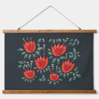 Whimsical Red Tulips Floral Art - Printemps Abstra