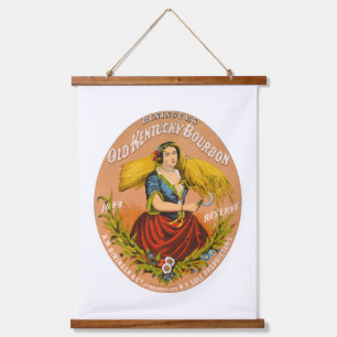 Tapisserie Suspendue Whiskey Advertising Étiquette, Vers 1860.