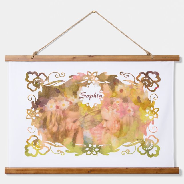 Tapisserie Suspendue Whispers of Magic: Two Fairy Friends in a Garden (Devant)