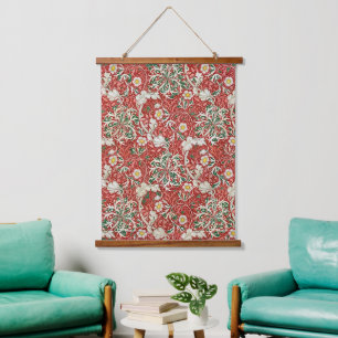 Tapisserie Suspendue William Morris Algue Antique Fleur Rouge Vert