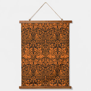 Tapisserie Suspendue William Morris Frère Lapin Motif Noir Rouille