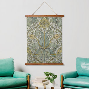 Tapisserie Suspendue William Morris Printemps Fourré Jaune Art Floral
