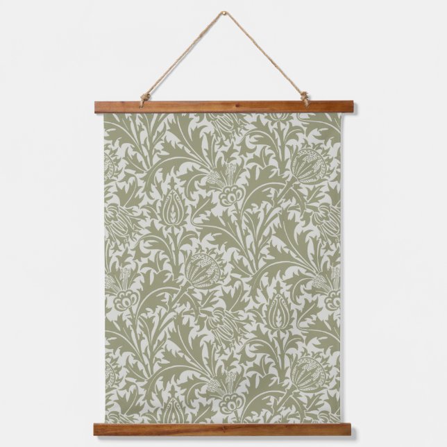 Tapisserie Suspendue William Morris Thistle Sage Green Motif (Recto)