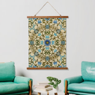 Tapisserie Suspendue William Morris Vintage Blue Motif Sans Couture