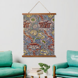 Tapisserie Suspendue William Morris Wandle Bleu Nuit Floral Art