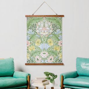 Tapisserie Suspendue Wm Morris Myrtle Floral Art Nouveau Lumineux