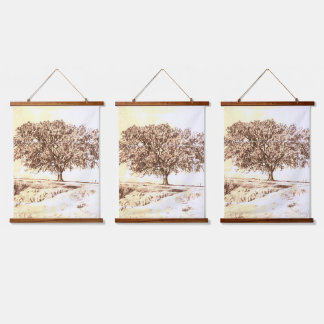 Tapisserie Suspendue Wood Topped Wall Tapestry