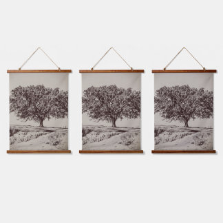 Tapisserie Suspendue Wood Topped Wall Tapestry