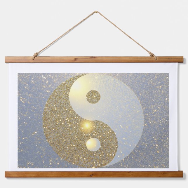 Tapisserie Suspendue Ying Yang in Gold (Devant)