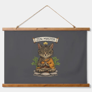 Tapisserie Suspendue Zen Master Cat Funny Chill Gray Tabby Cat Gift