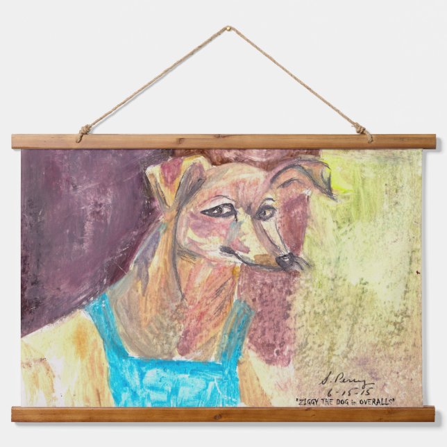 Tapisserie Suspendue "Ziggy The Dog in Overalls" (Devant)