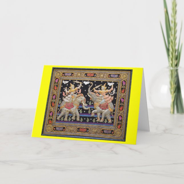 Tapisserie thaïlandaise - Carte de voeux vierge (Devant)