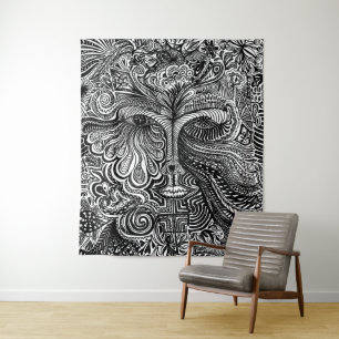 Tapisserie Trippy Portrait