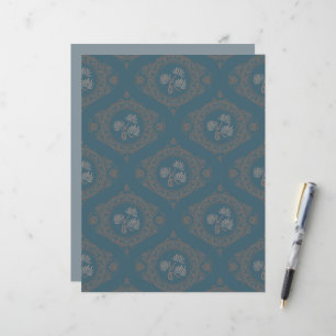 Tapisserie turquoise Rococo Mandala Ogee Damask Sc
