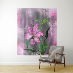 Tapisserie violet rose Lily