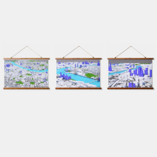 Tapisseries Londres triples 3D