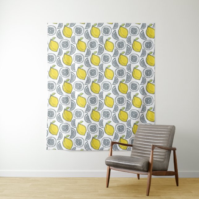 Tapisseries Motifs au citron (En situation)