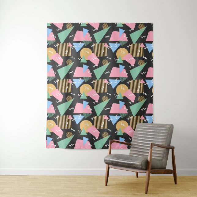 Tapisseries Motifs colorées Memphis (En situation)