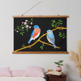 Tapisseries murales à dessus en bois noir avec mer